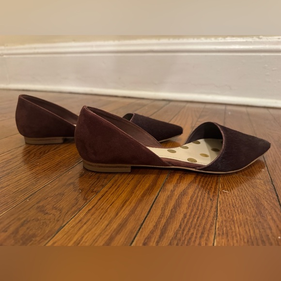 Boden Cleo Pony Hair Pointy Flats in burgundy maroon color size 8 like new - Picture 5 of 9